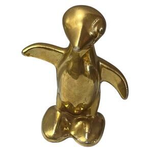 Vintage Homer Laughlin Harlequin Gold Maverick Penguin 3" Figurine Art Deco